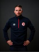 5 March 2021; Head of social media & digitial content Jamie Moore during a St Patrick's Athletics portrait session ahead of the 2021 SSE Airtricity League Premier Division season at Ballyoulster United AFC in Celbridge, Kildare. Photo by Stephen McCarthy/Sportsfile