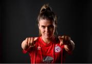 5 March 2021; Jamie Finn during a Shelbourne portrait session ahead of the 2021 SSE Airtricity Women's National League season at Tolka Park in Dublin. Photo by Stephen McCarthy/Sportsfile