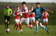 6 March 2021; Danny Norris of St Patrick’s Athletic in action against James McCarthy of Cobh Ramblers during the Pre-Season Friendly match between St Patrick’s Athletic and Cobh Ramblers at the FAI National Training Centre in Abbotstown, Dublin. Photo by Matt Browne/Sportsfile