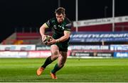 5 March 2021; Matt Healy of Connacht on his way to scoring his side's first try during the Guinness PRO14 match between Munster and Connacht at Thomond Park in Limerick. Photo by Ramsey Cardy/Sportsfile