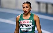 6 March 2021; Nadia Power of Ireland prior to the Women's 800m semi-final during the second session on day two of the European Indoor Athletics Championships at Arena Torun in Torun, Poland. Photo by Sam Barnes/Sportsfile