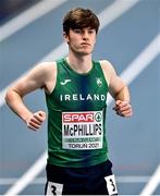 6 March 2021; Cian McPhillips of Ireland prior to the Men's 800m semi-final during the second session on day two of the European Indoor Athletics Championships at Arena Torun in Torun, Poland. Photo by Sam Barnes/Sportsfile