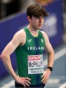 6 March 2021; Cian McPhillips of Ireland after finishing fourth in the Men's 800m semi-final during the second session on day two of the European Indoor Athletics Championships at Arena Torun in Torun, Poland. Photo by Sam Barnes/Sportsfile