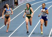 6 March 2021; Phil Healy of Ireland on the way to finishing fourth ahead of Andrea Miklos of Romania, left, and bronze medallist Jodie Williams of Great Britain in the Women's 400m final during the second session on day two of the European Indoor Athletics Championships at Arena Torun in Torun, Poland. Photo by Sam Barnes/Sportsfile