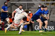 6 March 2021; Max O'Reilly of Leinster is tackled by Jordi Murphy of Ulster during the Guinness PRO14 match between Ulster and Leinster at Kingspan Stadium in Belfast. Photo by Ramsey Cardy/Sportsfile