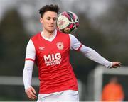 6 March 2021; Jay McClelland of St Patrick’s Athletic during the Pre-Season Friendly match between St Patrick’s Athletic and Cobh Ramblers at the FAI National Training Centre in Abbotstown, Dublin. Photo by Matt Browne/Sportsfile