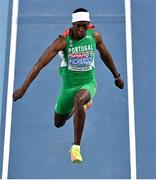 7 March 2021; Pedro Pablo Pichardo of Portugal competes in the Men's Triple Jump Final during the first session on day three of the European Indoor Athletics Championships at Arena Torun in Torun, Poland. Photo by Sam Barnes/Sportsfile
