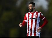 6 March 2021; Daniel Lafferty of Derry City during the Pre-Season Friendly match between Bohemians and Derry City at the AUL Complex in Clonshaugh, Dublin. Photo by Piaras Ó Mídheach/Sportsfile