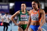 7 March 2021; Ciara Neville of Ireland after finishing seventh in her semi-final of the Women's 60m during the first session on day three of the European Indoor Athletics Championships at Arena Torun in Torun, Poland. Photo by Sam Barnes/Sportsfile