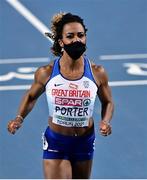 7 March 2021; Tiffany Porter of Great Britain after her semi-final of the Women's 60m Hurdles during the first session on day three of the European Indoor Athletics Championships at Arena Torun in Torun, Poland. Photo by Sam Barnes/Sportsfile