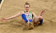 7 March 2021; Neja Filipic of Slovenia competes in the Women's Triple Jump Final during the second session on day three of the European Indoor Athletics Championships at Arena Torun in Torun, Poland. Photo by Sam Barnes/Sportsfile