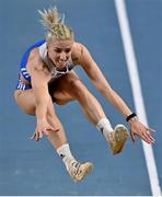 7 March 2021; Paraskevi Papahristou of Greece competes in the Women's Triple Jump Final during the second session on day three of the European Indoor Athletics Championships at Arena Torun in Torun, Poland. Photo by Sam Barnes/Sportsfile