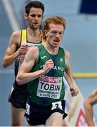 7 March 2021; Séan Tobin of Ireland competes in the Men's 3000m Final during the second session on day three of the European Indoor Athletics Championships at Arena Torun in Torun, Poland. Photo by Sam Barnes/Sportsfile