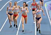 7 March 2021; Joanna Jozwik of Poland on her way to winning silver behind Keely Hodgkinson of Great Britain in the Women's 800m Final during the second session on day three of the European Indoor Athletics Championships at Arena Torun in Torun, Poland. Photo by Sam Barnes/Sportsfile