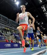 7 March 2021; Patryk Dobek of Poland leads Jamie Webb of Great Britain in the Men's 800m Final during the second session on day three of the European Indoor Athletics Championships at Arena Torun in Torun, Poland. Photo by Sam Barnes/Sportsfile