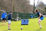 8 March 2021; Jack Dunne with academy strength and conditioning coach Joe McGinley during Leinster Rugby squad training at UCD in Dublin. Photo by Ramsey Cardy/Sportsfile