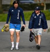 8 March 2021; Jack Dunne with academy strength and conditioning coach Joe McGinley during Leinster Rugby squad training at UCD in Dublin. Photo by Ramsey Cardy/Sportsfile