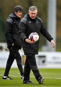 6 March 2021; Waterford manager Kevin Sheedy, front, and assistant manager Mike Newell, behind, prior to the pre-season friendly match between Waterford and Cork City at the RSC in Waterford. Photo by Seb Daly/Sportsfile
