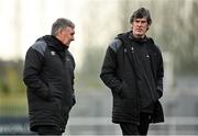 6 March 2021; Waterford assistant manager Mike Newell, right, and manager Kevin Sheedy, left, prior to the pre-season friendly match between Waterford and Cork City at the RSC in Waterford. Photo by Seb Daly/Sportsfile