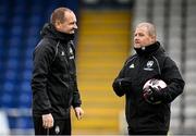 6 March 2021; Cork City manager Colin Healy, left, and assistant coach John Cotter prior to the pre-season friendly match between Waterford and Cork City at the RSC in Waterford. Photo by Seb Daly/Sportsfile