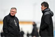 6 March 2021; Waterford manager Kevin Sheedy, left, and assistant manager Mike Newell prior to the pre-season friendly match between Waterford and Cork City at the RSC in Waterford. Photo by Seb Daly/Sportsfile