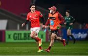 5 March 2021; Joey Carbery of Munster with defence coach JP Ferreira during the Guinness PRO14 match between Munster and Connacht at Thomond Park in Limerick. Photo by David Fitzgerald/Sportsfile