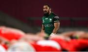 5 March 2021; Bundee Aki of Connacht during the Guinness PRO14 match between Munster and Connacht at Thomond Park in Limerick. Photo by David Fitzgerald/Sportsfile