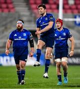 6 March 2021; Ross Byrne of Leinster during the Guinness PRO14 match between Ulster and Leinster at Kingspan Stadium in Belfast. Photo by Ramsey Cardy/Sportsfile