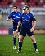 6 March 2021; James Tracy, right, and Luke McGrath of Leinster during the Guinness PRO14 match between Ulster and Leinster at Kingspan Stadium in Belfast. Photo by Ramsey Cardy/Sportsfile