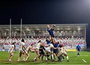 6 March 2021; Devin Toner of Leinster wins possession in the lineout during the Guinness PRO14 match between Ulster and Leinster at Kingspan Stadium in Belfast. Photo by Ramsey Cardy/Sportsfile