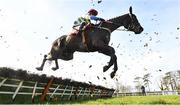 12 March 2021; Ballinoe Biden, with Gearoid Patrick Brouder up, clears the last during the Goresbridge Maiden hurdle at Gowran Park in Kilkenny. Photo by David Fitzgerald/Sportsfile