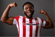 11 March 2021; James Akintunde during a Derry City portrait session ahead of the 2021 SSE Airtricity League Premier Division season at Ryan McBride Bradywell Stadium in Derry.  Photo by Stephen McCarthy/Sportsfile