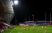 12 March 2021; Billy Holland of Munster and Morgan Jones of Scarlets contest in a line-out during the Guinness PRO14 match between Munster and Scarlets at Thomond Park in Limerick. Photo by Ramsey Cardy/Sportsfile