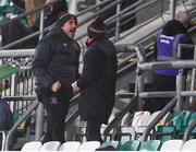 12 March 2021; Dundalk coach Filippo Giovagnoli celebrates his side's first goal from the stand during the FAI President's Cup Final match between Shamrock Rovers and Dundalk at Tallaght Stadium in Dublin. Photo by Harry Murphy/Sportsfile