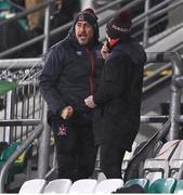 12 March 2021; Dundalk coach Filippo Giovagnoli celebrates his side's first goal from the stand during the FAI President's Cup Final match between Shamrock Rovers and Dundalk at Tallaght Stadium in Dublin. Photo by Harry Murphy/Sportsfile