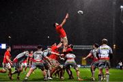 12 March 2021; Jean Kleyn of Munster wins possession in the line-out during the Guinness PRO14 match between Munster and Scarlets at Thomond Park in Limerick. Photo by Matt Browne/Sportsfile