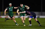 13 March 2021; Sean O'Brien of Connacht is tackled by James Johnstone of Edinburgh during the Guinness PRO14 match between Connacht and Edinburgh at The Sportsground in Galway. Photo by David Fitzgerald/Sportsfile