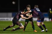 13 March 2021; Matt Healy of Connacht is tackled by Damien Hoyland, left, and James Johnstone of Edinburgh during the Guinness PRO14 match between Connacht and Edinburgh at The Sportsground in Galway. Photo by David Fitzgerald/Sportsfile