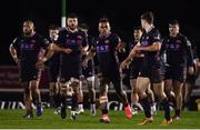 13 March 2021; Edinburgh players celebrate after their side's first try during the Guinness PRO14 match between Connacht and Edinburgh at The Sportsground in Galway. Photo by David Fitzgerald/Sportsfile