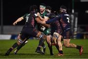 13 March 2021; Tom Daly of Connacht is tackled by Mike Willemse, right, and Bill Mata of Edinburgh during the Guinness PRO14 match between Connacht and Edinburgh at The Sportsground in Galway. Photo by David Fitzgerald/Sportsfile
