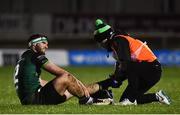 13 March 2021; Tom Daly of Connacht receives medical attention during the Guinness PRO14 match between Connacht and Edinburgh at The Sportsground in Galway. Photo by David Fitzgerald/Sportsfile