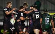 13 March 2021; Edinburgh players celebrate after Nathan Chamberlain kicked their winning conversion following the Guinness PRO14 match between Connacht and Edinburgh at The Sportsground in Galway. Photo by David Fitzgerald/Sportsfile