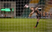12 March 2021; Greg Sloggett of Dundalk takes a penalty in the shoot-out during the FAI President's Cup Final match between Shamrock Rovers and Dundalk at Tallaght Stadium in Dublin. Photo by Stephen McCarthy/Sportsfile