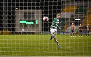 12 March 2021; Graham Burke of Shamrock Rovers takes a penalty in the shoot-out following the FAI President's Cup Final match between Shamrock Rovers and Dundalk at Tallaght Stadium in Dublin. Photo by Stephen McCarthy/Sportsfile