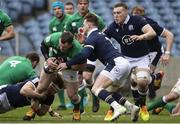 14 March 2021; Cian Healy of Ireland is tackled by Stuart Hogg of Scotland during the Guinness Six Nations Rugby Championship match between Scotland and Ireland at BT Murrayfield Stadium in Edinburgh, Scotland. Photo by Paul Devlin/Sportsfile