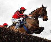 14 March 2021; Ujumpthelastuwin, with Jamie Moore up, during the Bar One Racing Beginners Steeplechase at Naas Racecourse in Kildare. Photo by Seb Daly/Sportsfile