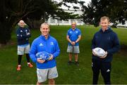 16 March 2021; The Leinster coaching team, from left, backs coach Felipe Contepomi, senior coach Stuart Lancaster, scrum coach Robin McBryde and head coach Leo Cullen at Leinster Rugby Headquarters in Dublin. Leinster Rugby and the IRFU have confirmed a new contract for Leinster Rugby Head Coach Leo Cullen. In addition to Leo Cullen’s contract, Leinster Rugby have also confirmed new contracts for Stuart Lancaster, Felipe Contepomi and Robin McBryde. Cullen, who first took over in August 2015, won 32 Ireland caps and 221 Leinster caps during an illustrious playing career before moving into coaching. Since taking over as Head Coach he has led Leinster Rugby to a Heineken Champions Cup and three Guinness PRO14 titles. Photo by Ramsey Cardy/Sportsfile