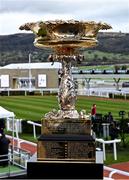 16 March 2021; The Champion Hurdle Challenge Trophy before racing on day 1 of the Cheltenham Racing Festival at Prestbury Park in Cheltenham, England. Photo by Hugh Routledge/Sportsfile