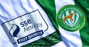 7 March 2021; A detailed view of the SSE Airtricity League First Division logo and Bray Wanderers crest ahead of the start of the 2021 SSE Airtricity League First Division at the FAI National Training Centre in Abbotstown, Dublin. Photo by Ramsey Cardy/Sportsfile