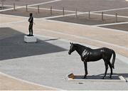 17 March 2021; A general view of the Tony McCoy and 'Best Mate' statues, prior to racing on day 2 of the Cheltenham Racing Festival at Prestbury Park in Cheltenham, England. Photo by Hugh Routledge/Sportsfile